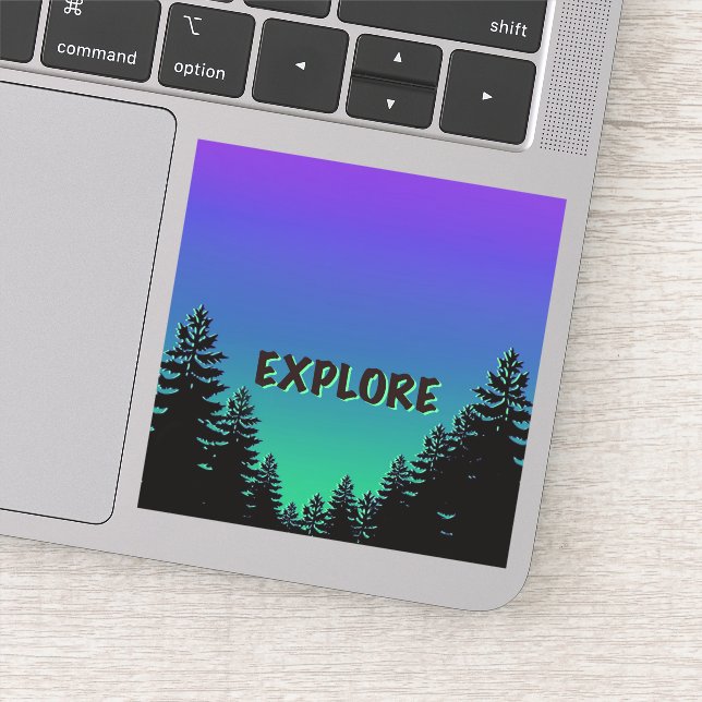 Adesivo Silhueta de pinheiro- explore o excelente ao ar li (Detalhe)