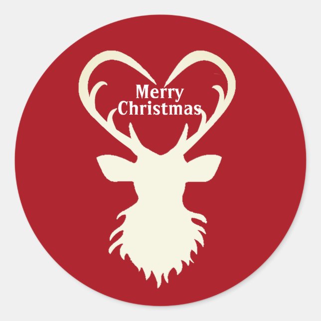 Adesivo silhueta de rena de Natal em vermelho (Frente)