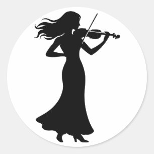 Adesivo Silhueta de Violinista Senhora