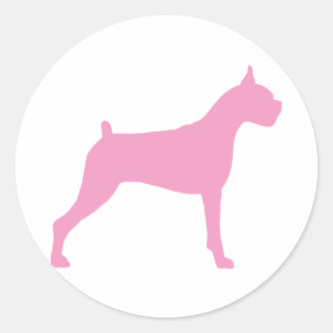 Adesivo Silhueta do cão do pugilista (rosa)