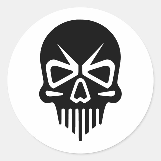 Adesivo Silhueta do crânio Elegante em monocromo (Frente)