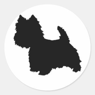 Adesivo Silhueta do Terrier Branco do West Highland
