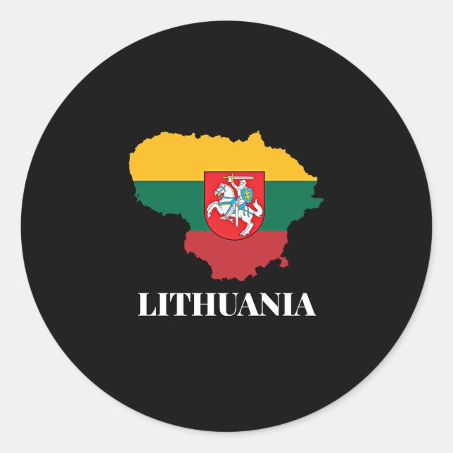Adesivo Silhueta e bandeira da Lituânia (Frente)
