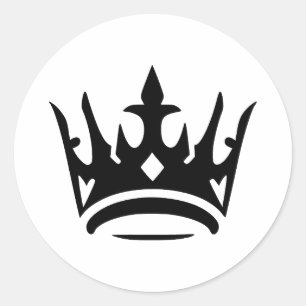 Adesivo Silhueta Elegante Coroa em Monocromo