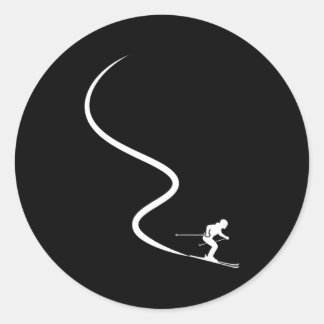 Adesivo Silhueta engraçada de esquiador de esqui neve tril