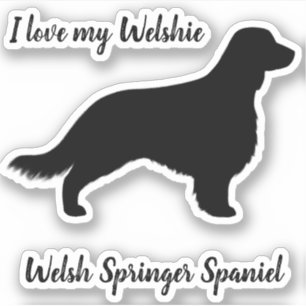Adesivo Silhueta Espanhola Welsh Springer com Cauda Longa