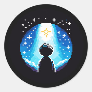 Adesivo Silhueta Espantosa - Dreamel Pixel Art Night Sky