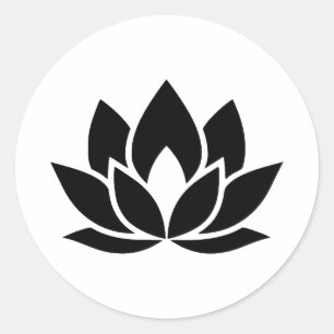 Adesivo Silhueta Flor Elegante Lotus em Monocromo