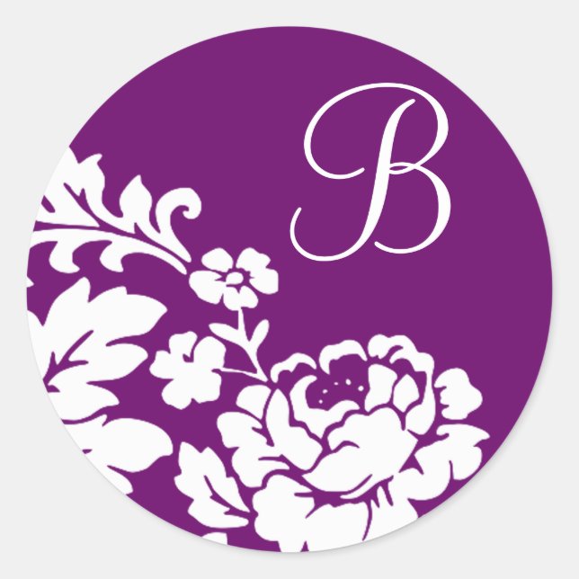 Adesivo Silhueta Floral Branca Vintage em Lavanda  (Frente)