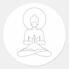 Adesivo Silhueta humana de contorno preto em meditação.