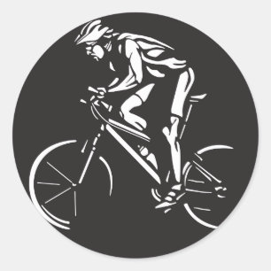 Adesivo silhueta inversa de ciclista