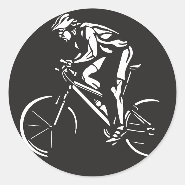 Adesivo silhueta inversa de ciclista (Frente)
