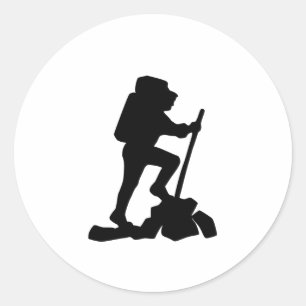 Adesivo silhueta preta de homem de montanha