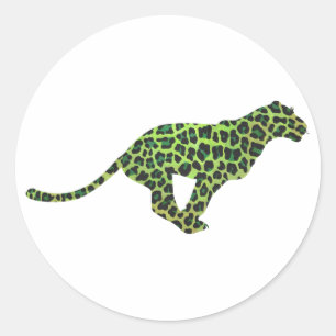 Adesivo Silhueta Preta e Verde-Leopardo