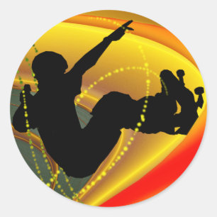 Adesivo Silhueta Skateboarding na bacia