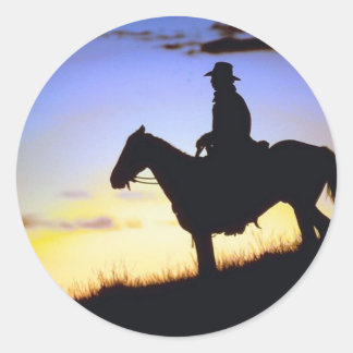 Adesivo Silhueta Sunset do Cowboy Ocidental