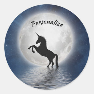 Adesivo Silhueta Unicórnio em Ocean Full Moon Personalize