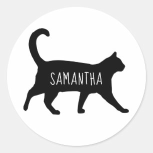 Adesivo Silhuette de Gato Preto Personalizado