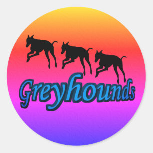 Adesivo Silhuettes de Greyhound em Execução