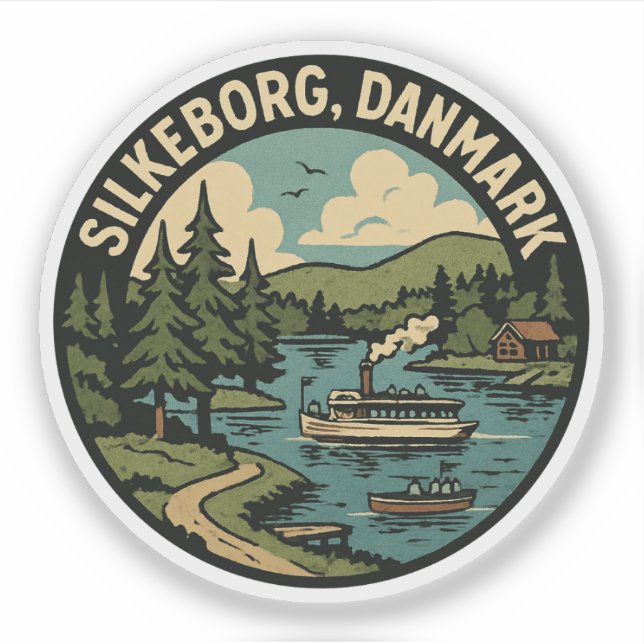 Adesivo Silkeborg Dinamarca Lago (Frente)