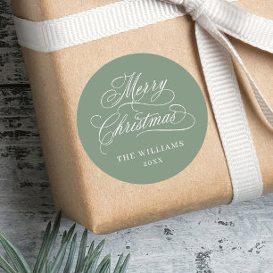 Adesivo Silky Sage Caligrafia Romântica Feliz Natal
