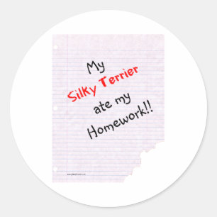 Adesivo Silky Terrier Comeu meu dever de casa - Sticker