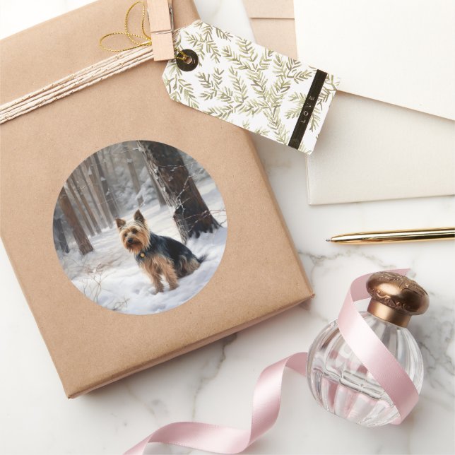 Adesivo Silky Terrier Deixe Nevar Natal  (Presentear)