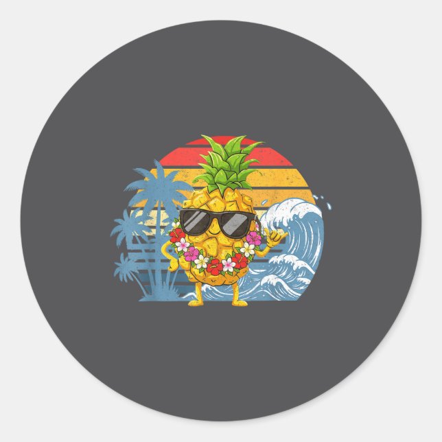 Adesivo Silly Aloha Hawaiian Pineapple Sign Hawaii Shaka (Frente)
