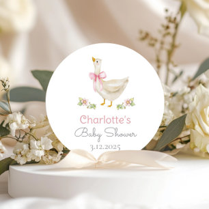 Adesivo Silly Goose à solta Festa de Bebê do Arco Rosa