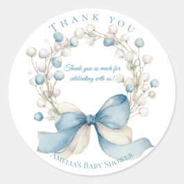 Adesivo Silly Goose Blue Floral Round Favor Sticker