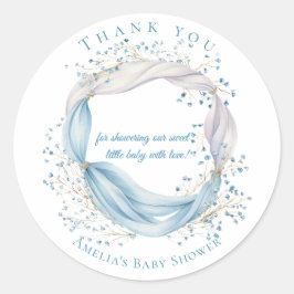 Adesivo Silly Goose Blue Floral Round Thank You Sticker