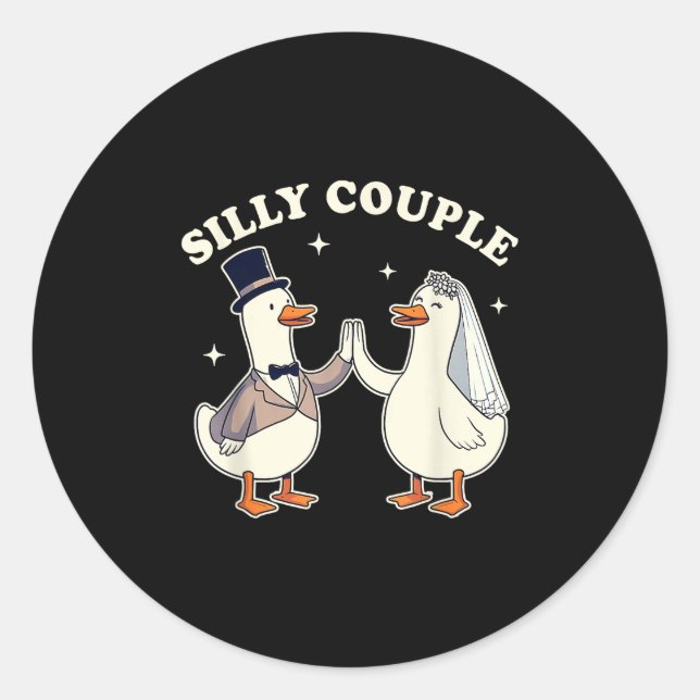 Adesivo Silly Goose Bride &amp; Groom Wedding Bachelorette (Frente)