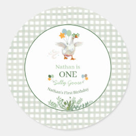 Adesivo Silly Goose First Birthday Green