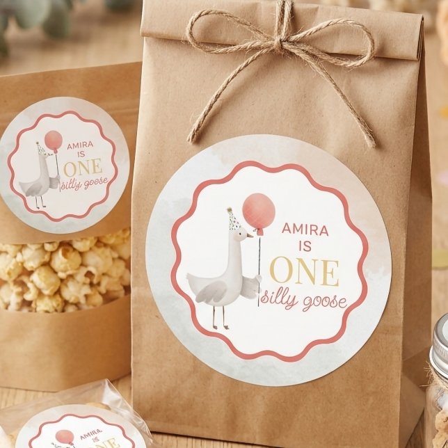 Adesivo Silly Goose First Birthday Sticker Personalized (Criador carregado)