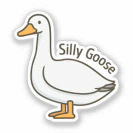 Adesivo Silly Goose Funny Cartoon Goose