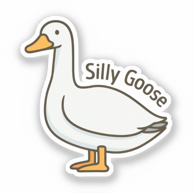Adesivo Silly Goose Funny Cartoon Goose (Frente)