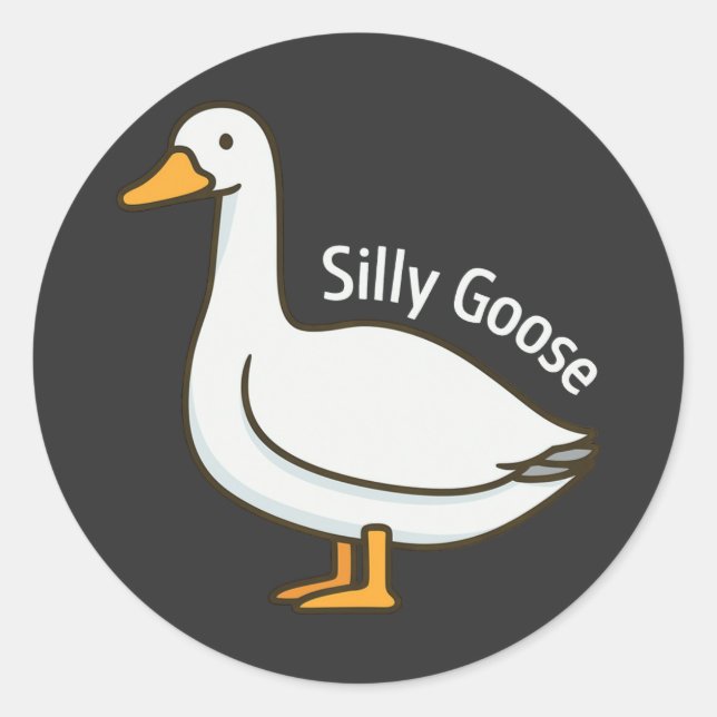 Adesivo Silly Goose Funny Cartoon Goose (Frente)