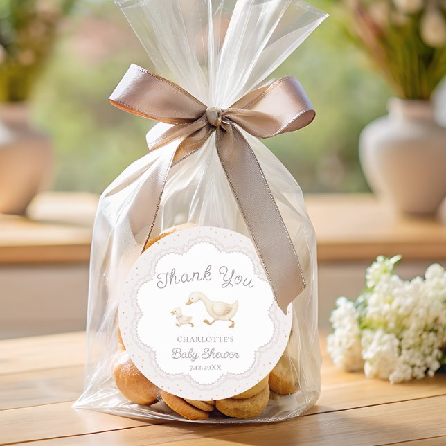 Adesivo Silly Goose Gender Neutral Baby Shower Thank You (Criador carregado)