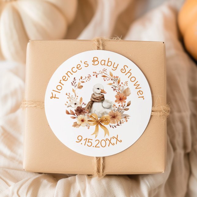 Adesivo Silly Goose Rustic Bow Baby shower Thank you (Criador carregado)