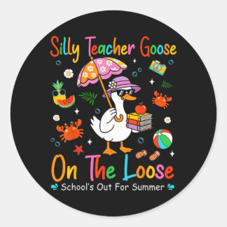 Adesivo Silly Teacher Goose On The Loose Schools Out For