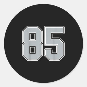 Adesivo Silver Black White Number 85 Jersey Player Uniform