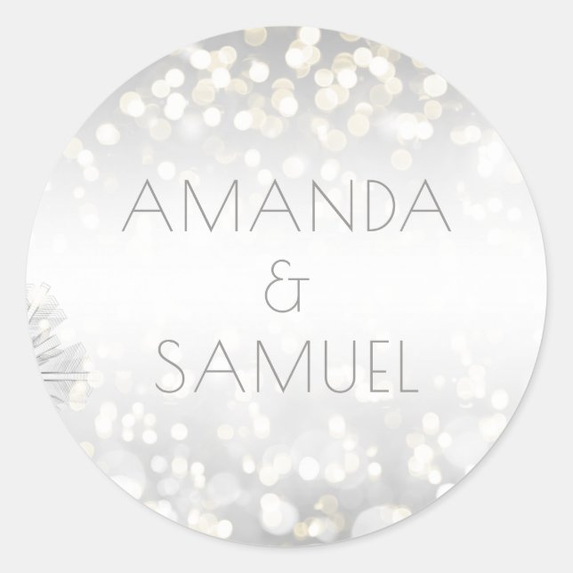 Adesivo Silver de inverno e Casamento Sparkle Dourado (Frente)