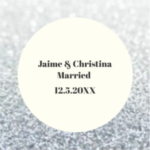 Adesivo Silver e Ivory Weding Favorecem Vinil