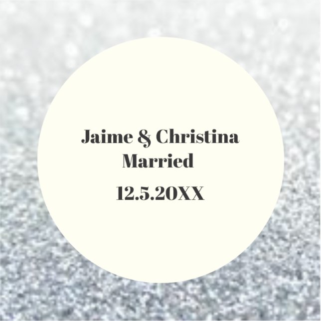 Adesivo Silver e Ivory Weding Favorecem Vinil (Frente)
