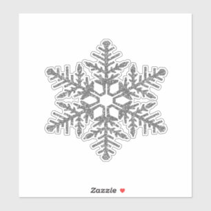 Adesivo Silver Faux Glitter Snowflake