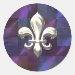 Adesivo Silver Fleur de Lis em Abstrato Purples