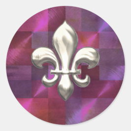 Adesivo Silver Fleur de Lis em Pinks Abstrato