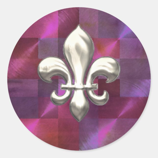 Adesivo Silver Fleur de Lis em Pinks Abstrato (Frente)