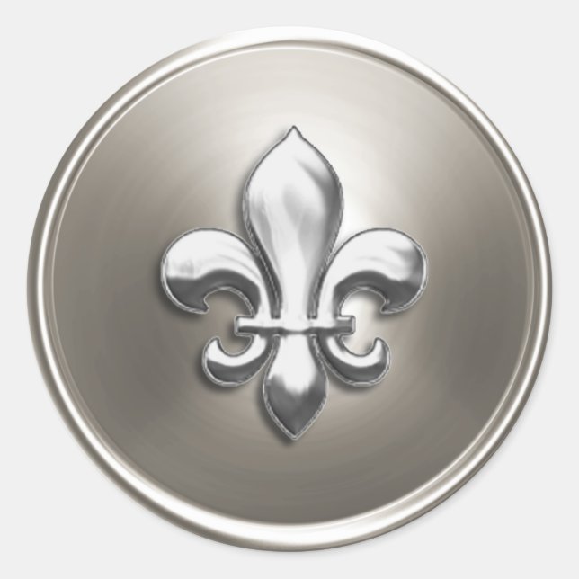 Adesivo Silver Fleur de Lis Envelope Seal Emboscada (Frente)