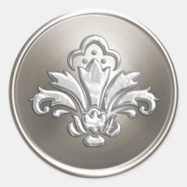 Adesivo Silver Fleur de Lis Envelope Seal Emboscada